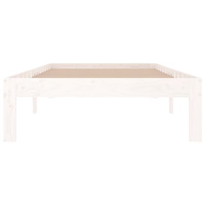 Рамка за легло, бяла, бор масив, 90x190 см, Single