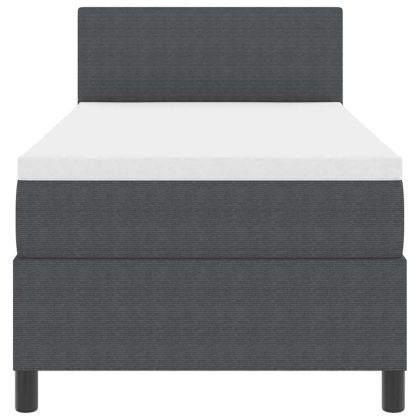 Легло с пружинирана основа Тъмен сив и бял 100 x 200 cm