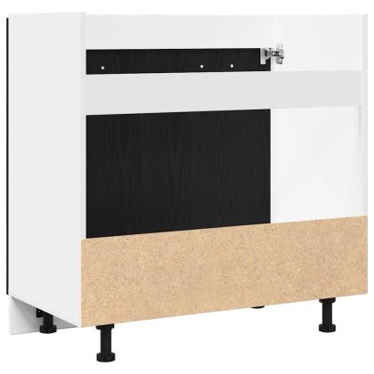 Долен шкаф за мивка черен дъб 80x46x81,5 см Ламинирано дърво