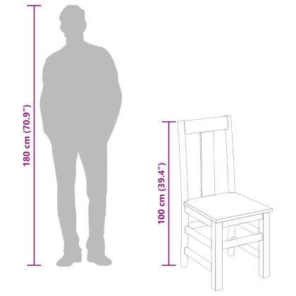 Трапезни столове, 2 бр, масивно акациево дърво
