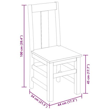 Трапезни столове, 4 бр, масивно дърво