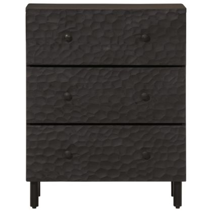 Странични шкафове 2 бр черен 60x33x75 см манго масивно дърво