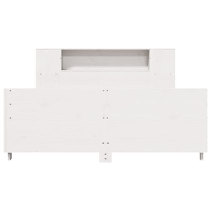 Рамка за легло без матрак, бял, 120x190 см, борово дърво масив