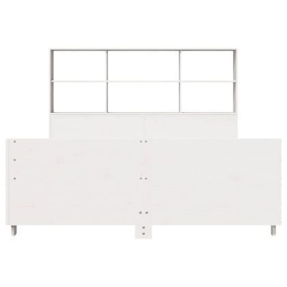 Рамка за легло без матрак, бял, 120x190 см, борово дърво масив