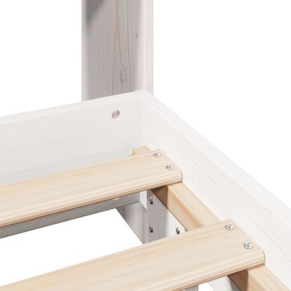 Рамка за легло без матрак, бял, 120x190 см, борово дърво масив