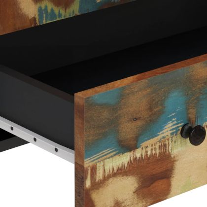 Висок шкаф с чекмедже 60x33x100 см регенериран масив и желязо