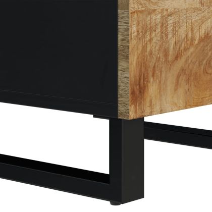 Висок шкаф с 3 врати 40x33x110 см масивно дърво манго и желязо