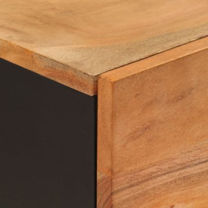 Висок шкаф с 3 врати 40x33x110 см масивно дърво акация и желязо