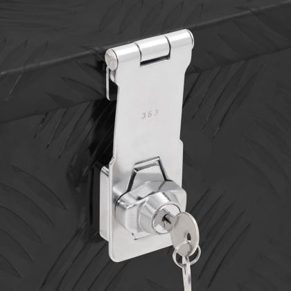 Кутия за съхранение, черна, 50x15x20,5 см, алуминий