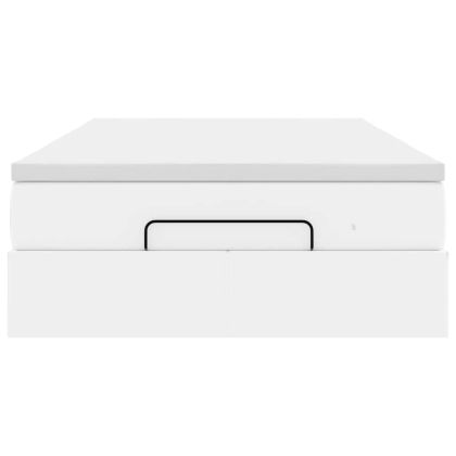 Османска легло с матрак, бяло, 120x200 см, изкуствена кожа