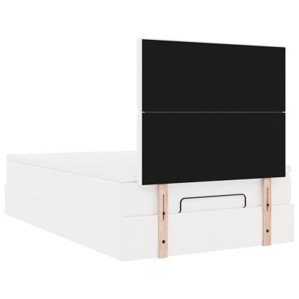 Османска легло с матрак, бяло, 120x200 см, изкуствена кожа