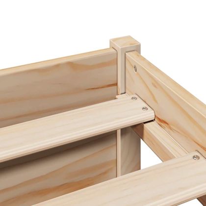 Легло с етажерка за книги, без матрак, 140x190 см, бор масив