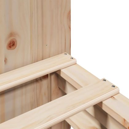 Легло с етажерка за книги, без матрак, 140x190 см, дърво масив