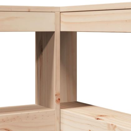 Легло с етажерка за книги, без матрак, 140x200 см, бор масив