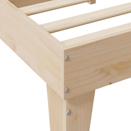 Легло с етажерка за книги, без матрак, 120x190 см, бор масив