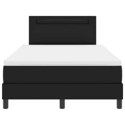 Рамка за легло с матрак с матрак Черно 120 x 190 cm Изкуствена