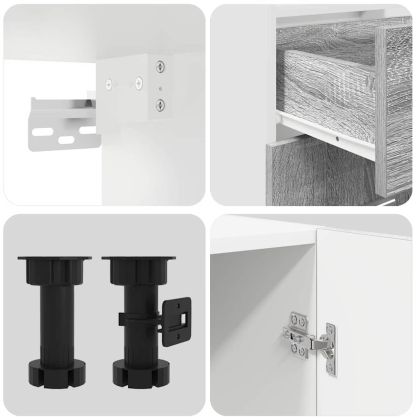 Комплект кухненски шкафове с чекмедже Lyon 8 pcs Сив Сонома