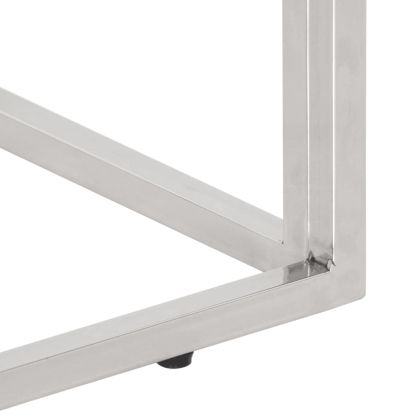 Конзолна маса сребриста неръждаема стомана и регенерирано дърво