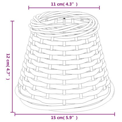 Абажур за лампа бял Ø15x12 см ракита