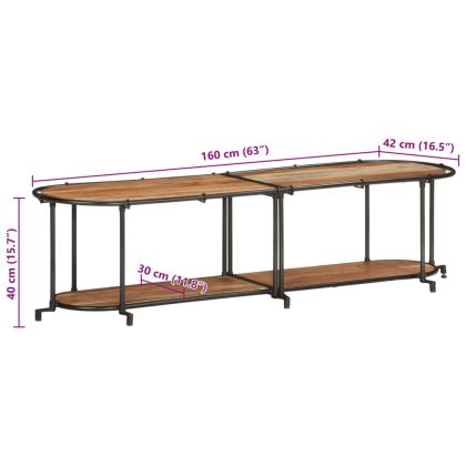 ТВ шкаф, 160x42x40 см, масивно акациево дърво