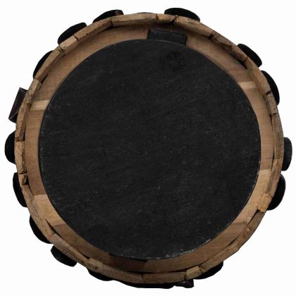 Коледно дърво с поставка Кафяво 150 cm Тиково дърво масив