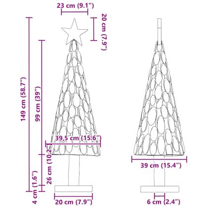 Коледно дърво с поставка Кафяво 150 cm Тиково дърво масив