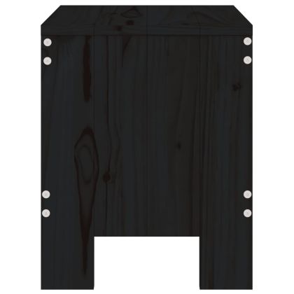 Градински табуретки 2 бр черни 40x36x45 см борово дърво масив