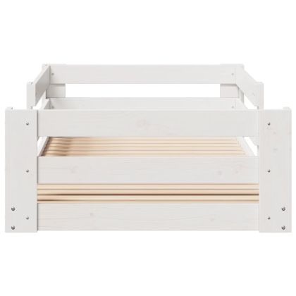 Рамка за легло без матрак Бяла 80x160 cm mасивна дървесина Бор