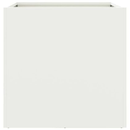 Кашпи, 2 бр, бели, 49x47x46 см, стомана