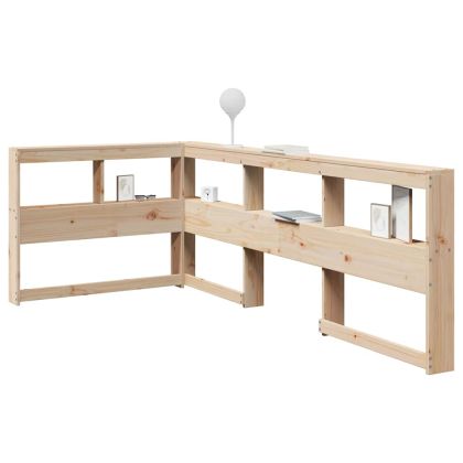 Табла за книги с L-образна, 100 см, масивно дърво бор