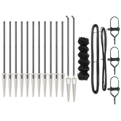 Оградна верига с колони Сив 0.4 x 25 м Стомана