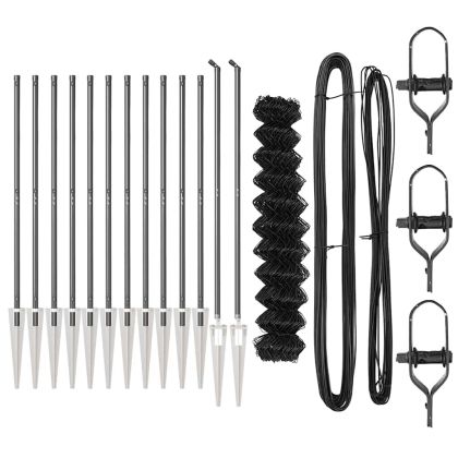 Оградна верига с колони Сив 1.2 x 25 m Стомана