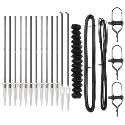 Оградна верига с колони Сив 1.6 x 25 m Стомана