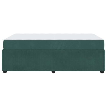 Рамка за легло с матрак Тъмен зелен 120 x 200 cm текстил