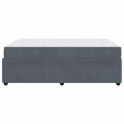 Рамка за легло с матрак Тъмен сив 160 x 200 cm текстил