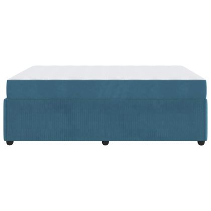 Рамка за легло с матрак Синьо 160 x 200 cm текстил