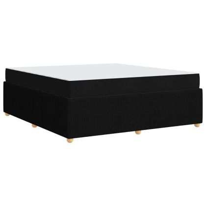 Рамка за легло с матрак Черно 180 x 200 cm текстил