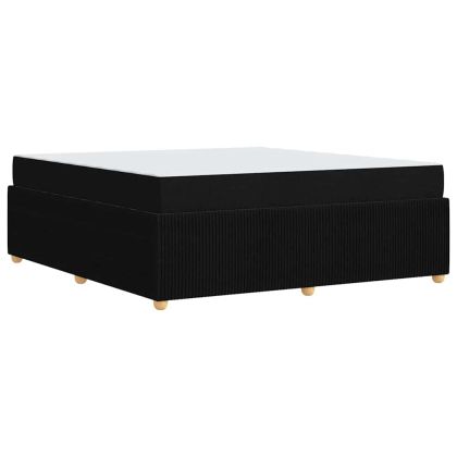 Рамка за легло с матрак Черно 180 x 200 cm текстил