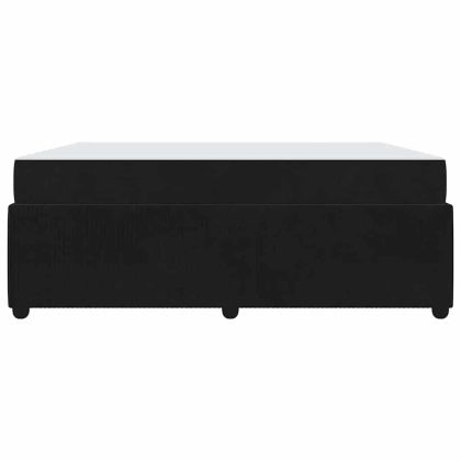 Рамка за легло с матрак Черно 180 x 200 cm текстил