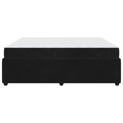 Рамка за легло с матрак Черно 180 x 200 cm текстил