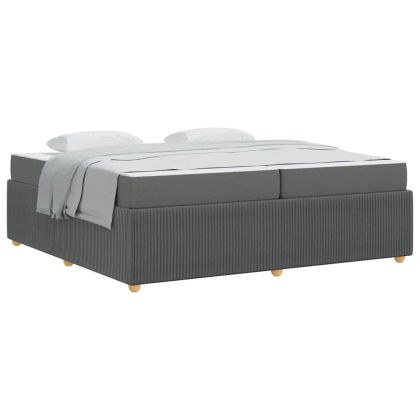 Рамка за легло с матрак Тъмен сив 200 x 200 cm текстил