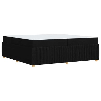 Рамка за легло с матрак Черно 200 x 200 cm текстил