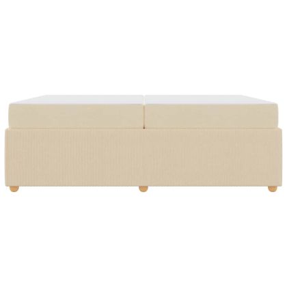 Рамка за легло с матрак Крем 200 x 200 cm текстил