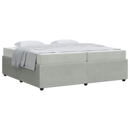 Рамка за легло с матрак Светлосиво 200 x 200 cm текстил