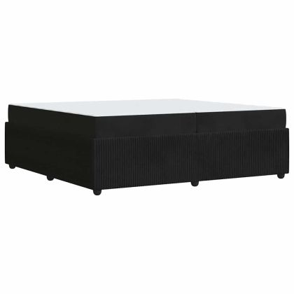 Рамка за легло с матрак Черно 200 x 200 cm текстил