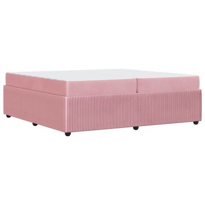 Рамка за легло с матрак Розово 200 x 200 cm текстил