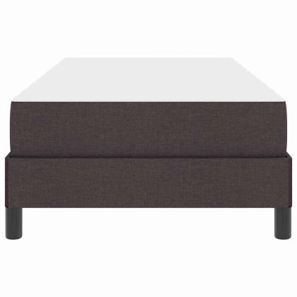 Легло с пружинирана основа Тъмен кафяв 90 x 200 cm текстил