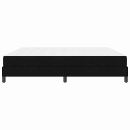 Легло с пружинирана основа с матрак Черно 200 x 200 cm текстил