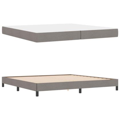 Легло с пружинирана основа с матрак Таупе 200 x 200 cm текстил