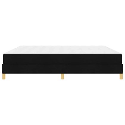 Легло с пружинирана основа Черно 200 x 200 cm текстил